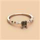 2 - Amaira 7x5 mm Emerald Cut Smoky Quartz and Round Diamond Engagement Ring  