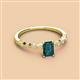 2 - Amaira 7x5 mm Emerald Cut London Blue Topaz and Round Diamond Engagement Ring  