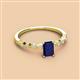 2 - Amaira 7x5 mm Emerald Cut Blue Sapphire and Round Diamond Engagement Ring  