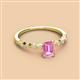 2 - Amaira 7x5 mm Emerald Cut Pink Sapphire and Round Diamond Engagement Ring  