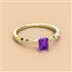 2 - Amaira 7x5 mm Emerald Cut Amethyst and Round Diamond Engagement Ring  