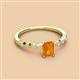 2 - Amaira 7x5 mm Emerald Cut Citrine and Round Diamond Engagement Ring  