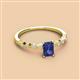 2 - Amaira 7x5 mm Emerald Cut Iolite and Round Diamond Engagement Ring  