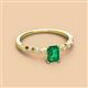 2 - Amaira 7x5 mm Emerald Cut Emerald and Round Diamond Engagement Ring  
