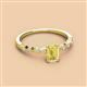 2 - Amaira 7x5 mm Emerald Cut Yellow Sapphire and Round Diamond Engagement Ring  