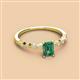 2 - Amaira 7x5 mm Emerald Cut Lab Created Alexandrite and Round Diamond Engagement Ring  