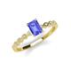 3 - Amaira 7x5 mm Emerald Cut Tanzanite and Round Diamond Engagement Ring  