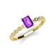 3 - Amaira 7x5 mm Emerald Cut Amethyst and Round Diamond Engagement Ring  