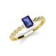 3 - Amaira 7x5 mm Emerald Cut Iolite and Round Diamond Engagement Ring  