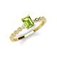 3 - Amaira 7x5 mm Emerald Cut Peridot and Round Diamond Engagement Ring  