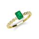 3 - Amaira 7x5 mm Emerald Cut Emerald and Round Diamond Engagement Ring  