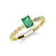 3 - Amaira 7x5 mm Emerald Cut Lab Created Alexandrite and Round Diamond Engagement Ring  