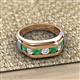 3 - Brad Round Emerald and Lab Grown Diamond 7 Stone Men Wedding Ring 