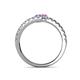 5 - Delise 3.40mm Round Tanzanite and Pink Sapphire with Side Diamonds Bypass Ring 