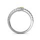 5 - Delise 3.40mm Round White and Yellow Sapphire with Side Diamonds Bypass Ring 