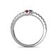 5 - Delise 3.40mm Round Ruby and Blue Sapphire with Side Diamonds Bypass Ring 