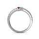 5 - Delise 3.40mm Round Ruby and Blue Topaz with Side Diamonds Bypass Ring 