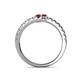 5 - Delise 3.40mm Round Ruby with Side Diamonds Bypass Ring 