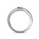 5 - Delise 3.40mm Round Iolite and Blue Topaz with Side Diamonds Bypass Ring 
