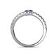 5 - Delise 3.40mm Round Iolite and Blue Sapphire with Side Diamonds Bypass Ring 