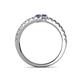 5 - Delise 3.40mm Round Iolite with Side Diamonds Bypass Ring 