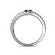 5 - Delise 3.40mm Round Blue Sapphire with Side Diamonds Bypass Ring 
