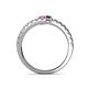 5 - Delise 3.40mm Round Pink and Blue Sapphire with Side Diamonds Bypass Ring 