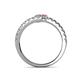 5 - Delise 3.40mm Round Diamond and Pink Tourmaline with Side Diamonds Bypass Ring 