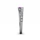 4 - Delise 3.40mm Round Diamond and Amethyst with Side Diamonds Bypass Ring 