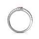 5 - Delise 3.40mm Round Diamond and Amethyst with Side Diamonds Bypass Ring 