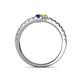5 - Delise 3.40mm Round Blue Sapphire and Peridot with Side Diamonds Bypass Ring 