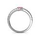 5 - Delise 3.40mm Round Pink Sapphire and Pink Tourmaline with Side Diamonds Bypass Ring 