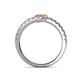 5 - Delise 3.40mm Round Pink and Yellow Sapphire with Side Diamonds Bypass Ring 