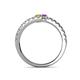 5 - Delise 3.40mm Round Yellow Sapphire and Amethyst with Side Diamonds Bypass Ring 