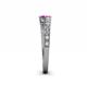 4 - Delise 3.40mm Round Pink Tourmaline and Amethyst with Side Diamonds Bypass Ring 