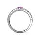 5 - Delise 3.40mm Round Amethyst and Pink Sapphire with Side Diamonds Bypass Ring 