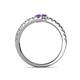 5 - Delise 3.40mm Round Amethyst and Iolite with Side Diamonds Bypass Ring 