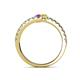 5 - Delise 3.40mm Round Amethyst and Yellow Sapphire with Side Diamonds Bypass Ring 