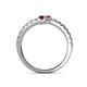 5 - Delise 3.40mm Round Red and Rhodolite Garnet with Side Diamonds Bypass Ring 
