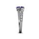 4 - Delise 5.00mm Round Blue Sapphire and Iolite with Side Diamonds Bypass Ring 