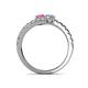 5 - Delise 5.00mm Round Pink Sapphire and Diamond with Side Diamonds Bypass Ring 