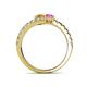 5 - Delise 5.00mm Round Citrine and Pink Sapphire with Side Diamonds Bypass Ring 
