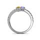 5 - Delise 5.00mm Round Citrine and Tanzanite with Side Diamonds Bypass Ring 