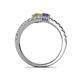 5 - Delise 5.00mm Round Citrine and Iolite with Side Diamonds Bypass Ring 