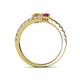 5 - Delise 5.00mm Round Citrine and Rhodolite Garnet with Side Diamonds Bypass Ring 