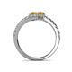 5 - Delise 5.00mm Round Citrine with Side Diamonds Bypass Ring 