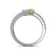 5 - Delise 5.00mm Round White and Yellow Sapphire with Side Diamonds Bypass Ring 
