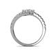 5 - Delise 5.00mm Round White Sapphire with Side Diamonds Bypass Ring 