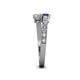 4 - Delise 5.00mm Round Iolite and White Sapphire with Side Diamonds Bypass Ring 