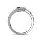5 - Delise 5.00mm Round Iolite and White Sapphire with Side Diamonds Bypass Ring 